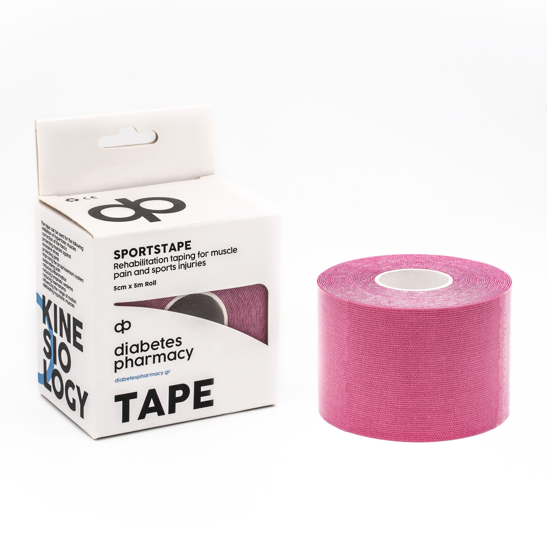 DiabetesPharmacy Kinesiology tape 5cm X 5m (Pink)
